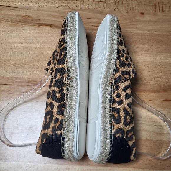 Franco Sarto Leopard Print Flat Slip-On Canvas Espadrilles Square Toe Size 7.5M - Picture 7 of 12